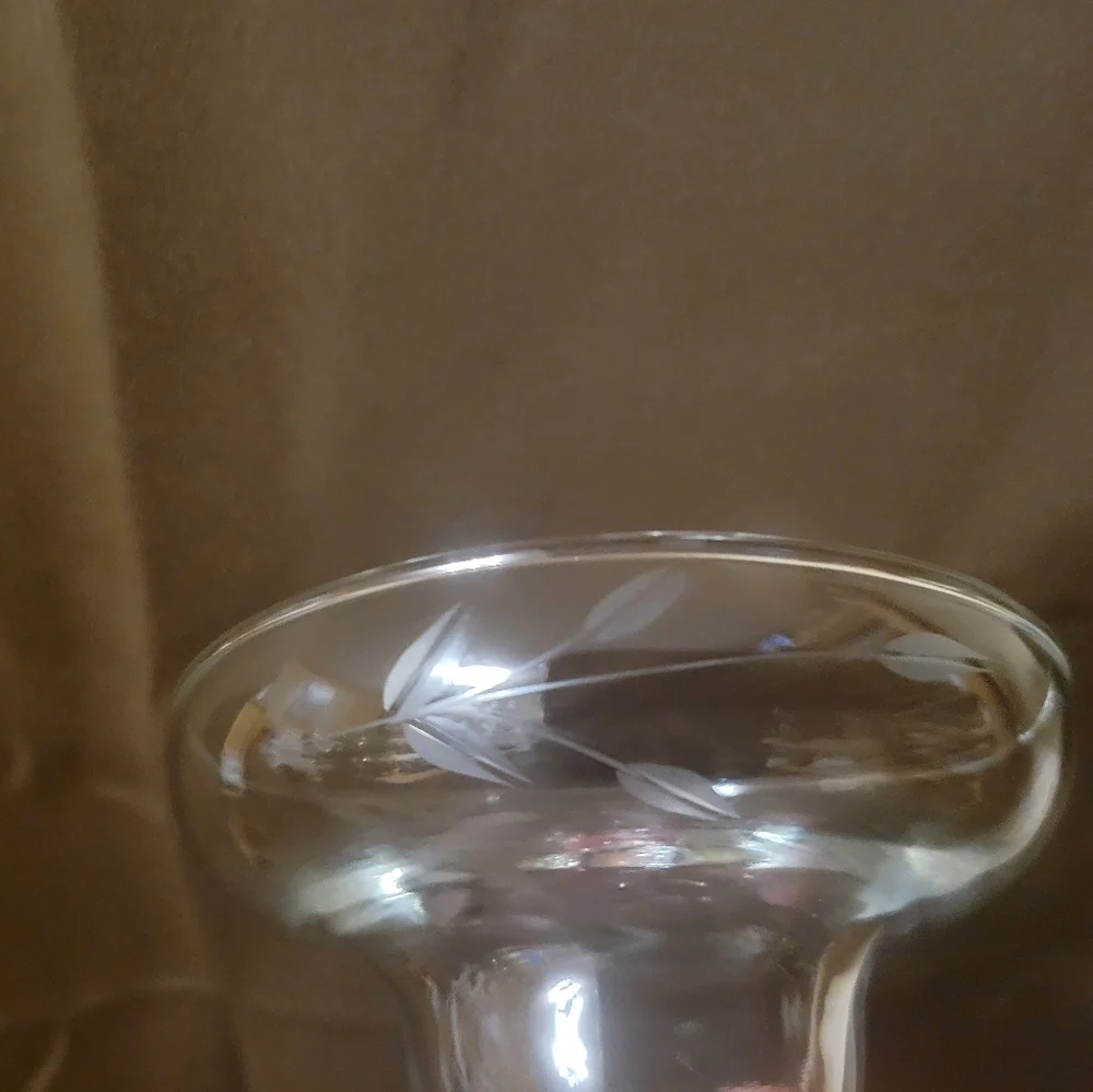 vintage anchor hocking coupette marguerite glass shrimp cocktail etched glass x2